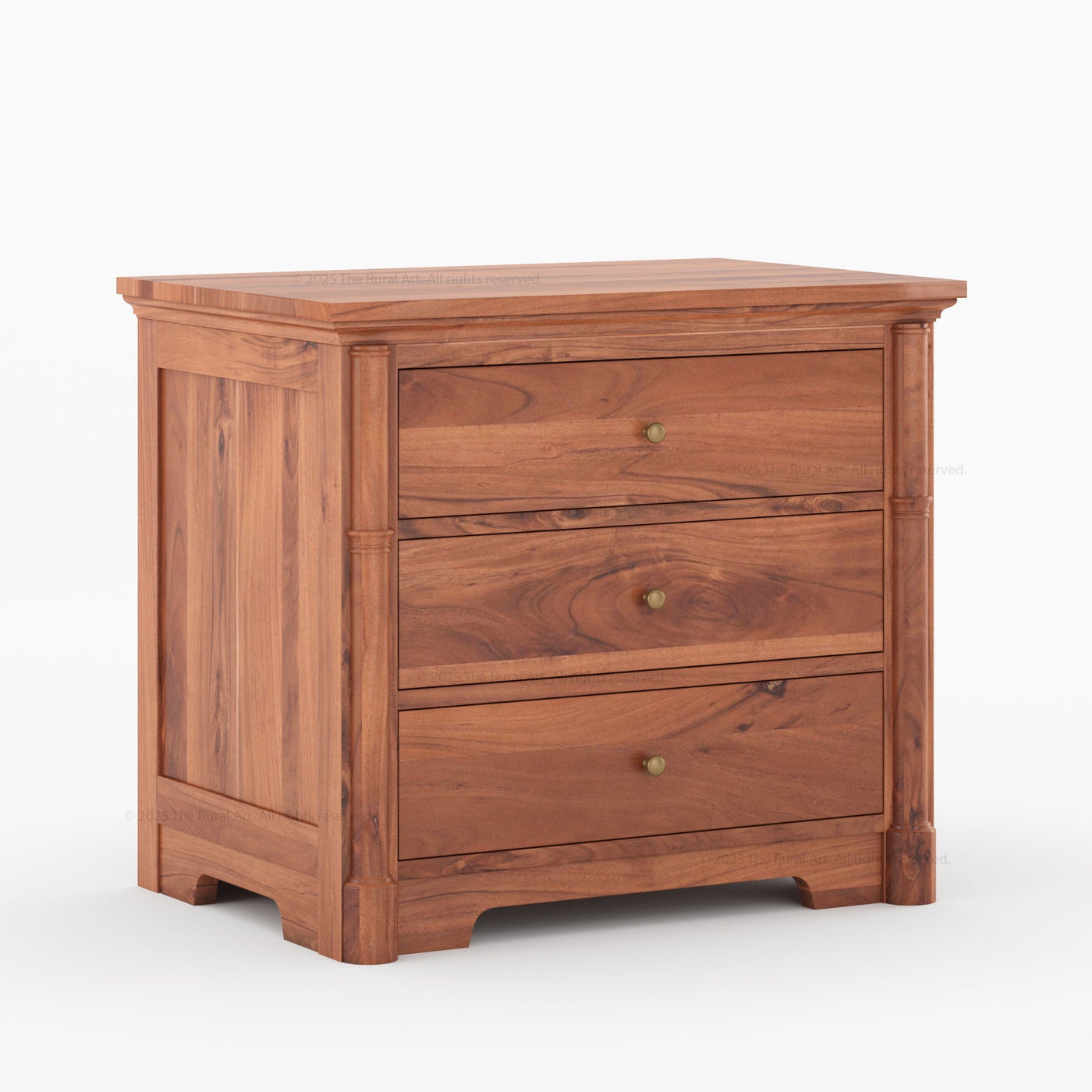 Abilene Solid Wood Three - Drawer Large Nightstand - detail view 8