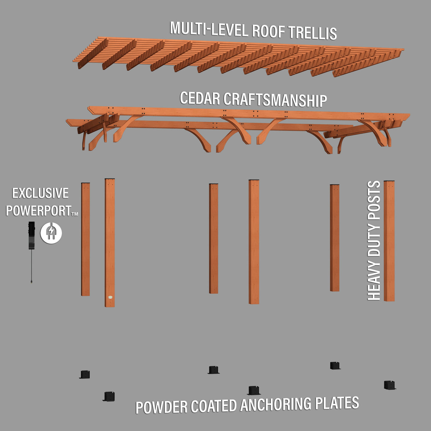 20X12 Beaumont Pergola - detail view 10