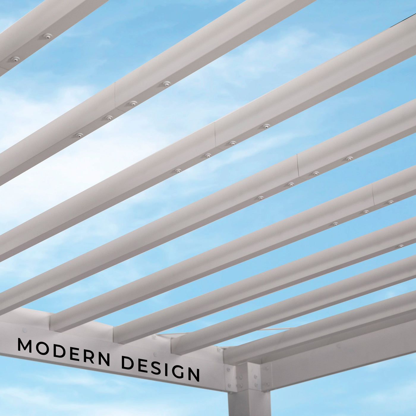 14X10 Windham Modern Steel Pergola with Sail Shade Soft Canopy - detail view 7