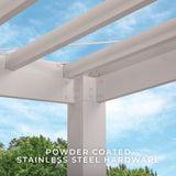 14X12 Windham Modern Steel Pergola with Sail Shade Soft Canopy