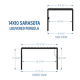 14X10 Sarasota Steel Louvered Pergola