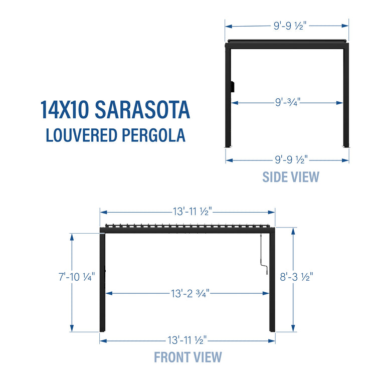 14X10 Sarasota Steel Louvered Pergola - alternate view