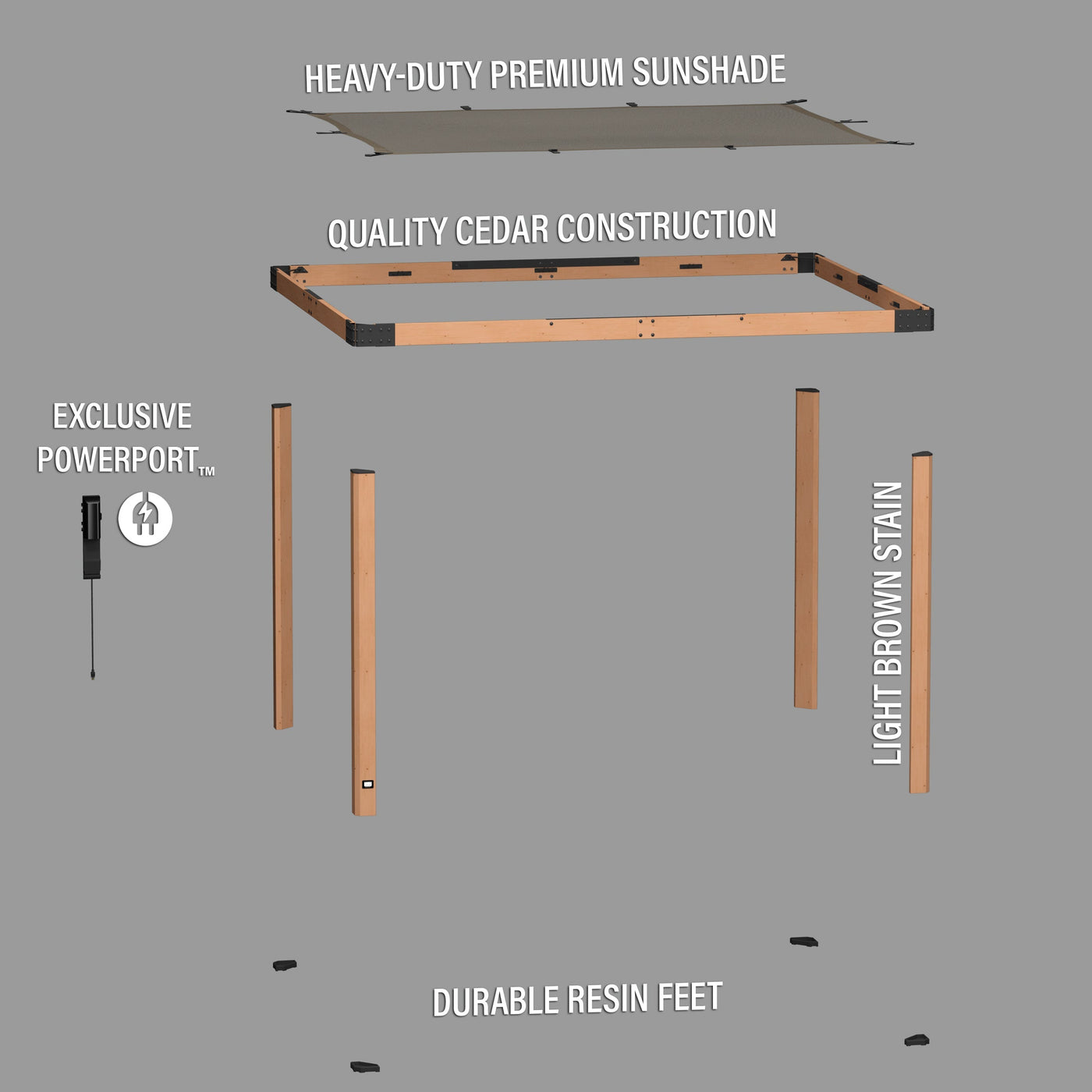 12X10 Brendan Sail Shade Pergola - detail view 14