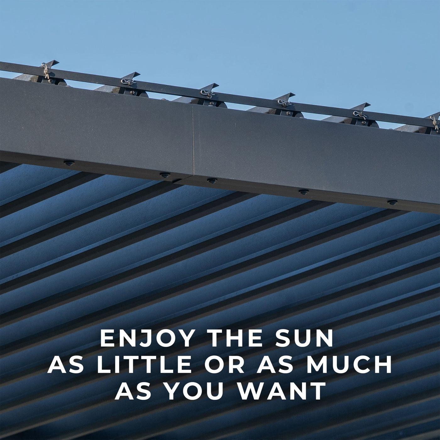 20X10 Evanston Wall Mounted Louvered Pergola - detail view 7