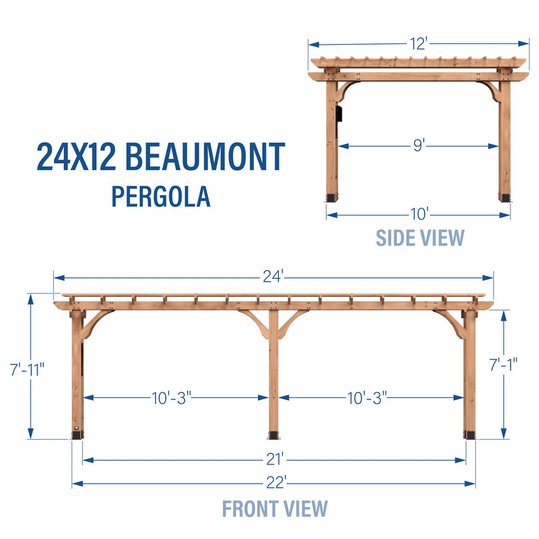 24X12 Beaumont Pergola - alternate view