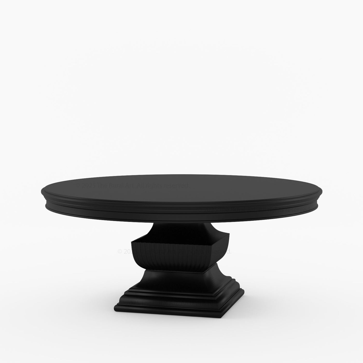 Scottsdale Round Pedestal Solid Wood Dining Table with Sculptural Pedestal - detail view 5