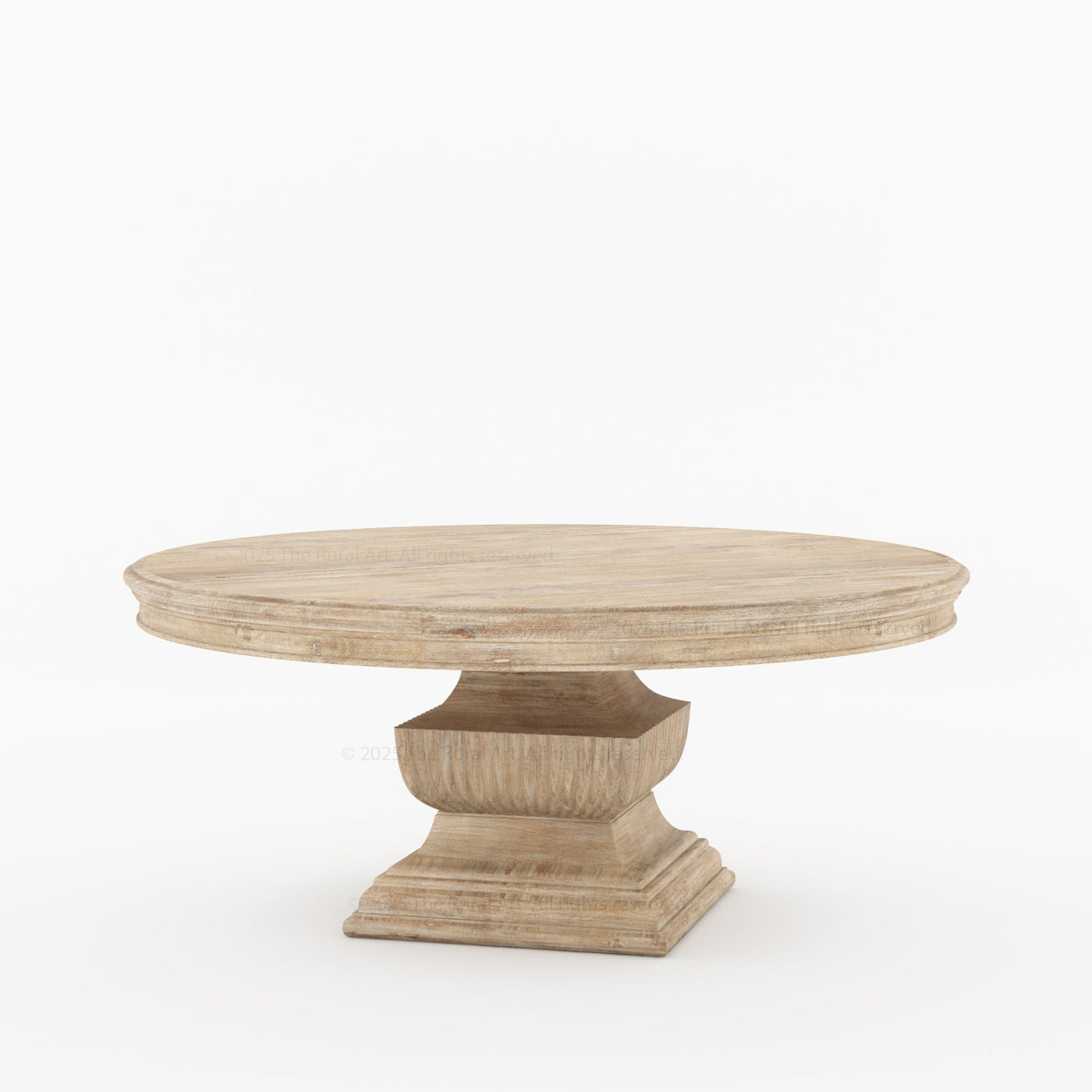 Scottsdale Round Pedestal Solid Wood Dining Table with Sculptural Pedestal - detail view 6