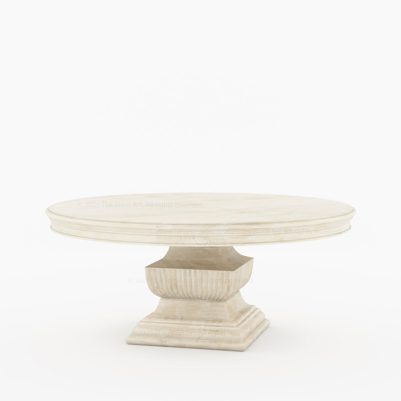 Scottsdale Round Pedestal Solid Wood Dining Table with Sculptural Pedestal - detail view 8