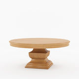 Scottsdale Round Pedestal Solid Wood Dining Table with Sculptural Pedestal