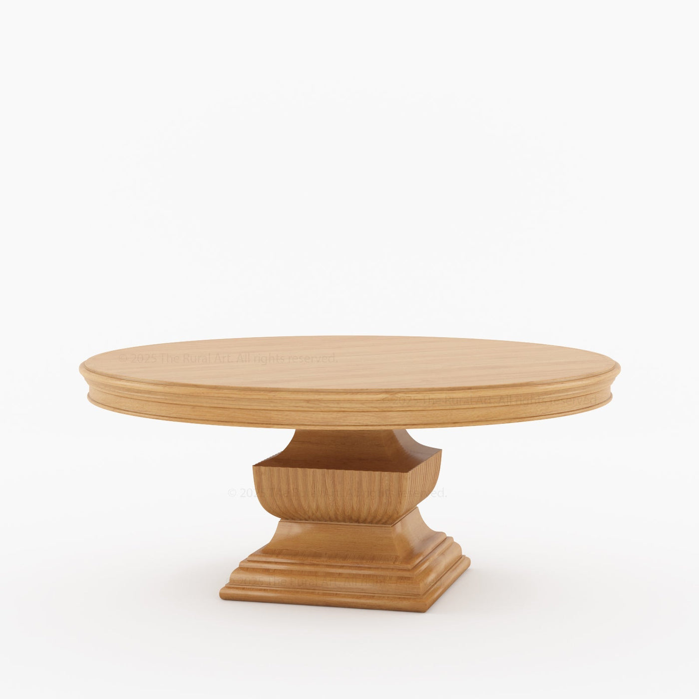 Scottsdale Round Pedestal Solid Wood Dining Table with Sculptural Pedestal - detail view 9