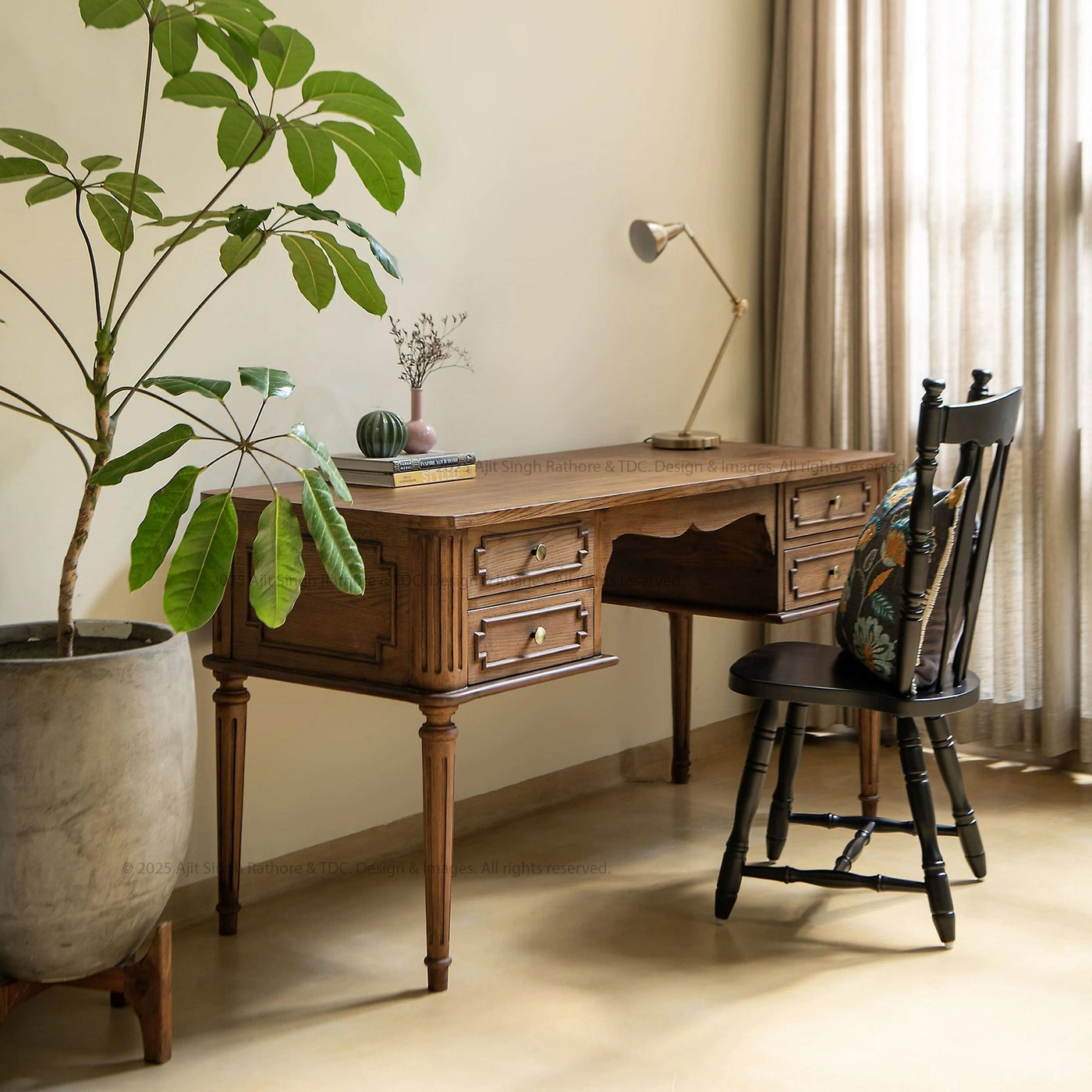 Herkimer Solid Wood Writing Desk Console Table - alternate view