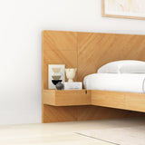Hollywood Teakwood Floating Bed with End Tables