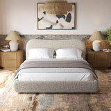 Oliver Bed - Curved Boucle Upholstered