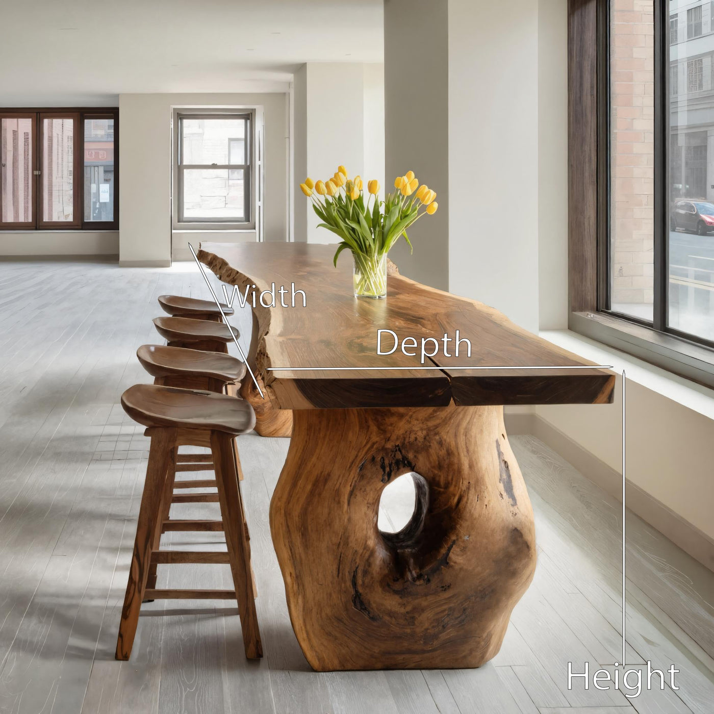 Modern Live Edge Dining Table for Dining Room - detail view 6