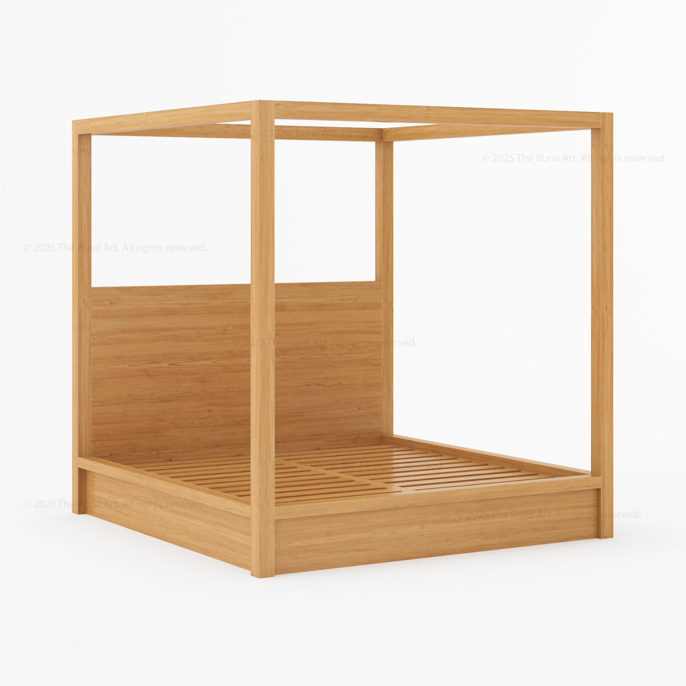 Orlando Solid Wood Canopy Platform Bed with Tall Headboard - detail view 3