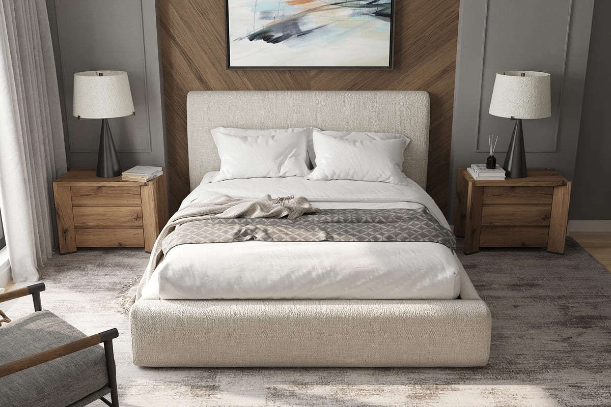 Noelle Storage Bed - Lift - Up Storage - Linen Fabric - detail view 4