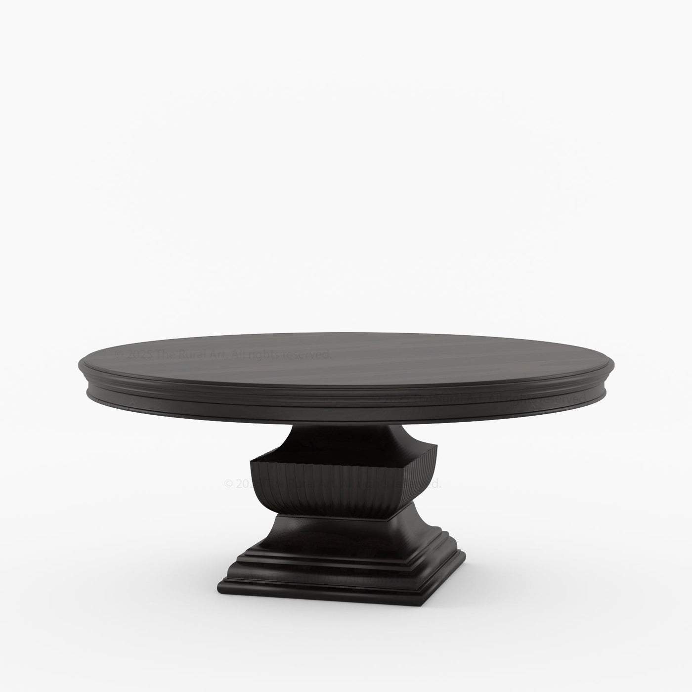 Scottsdale Round Pedestal Solid Wood Dining Table with Sculptural Pedestal - detail view 10