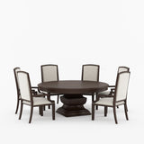 Scottsdale Round Pedestal Solid Wood Dining Table with Sculptural Pedestal