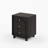 Livingston Solid Wood Nightstand with Arched Front & Brass Knobs