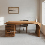 Modern Carved Desk Curved Leg with Drawer Cabinet for Workspace