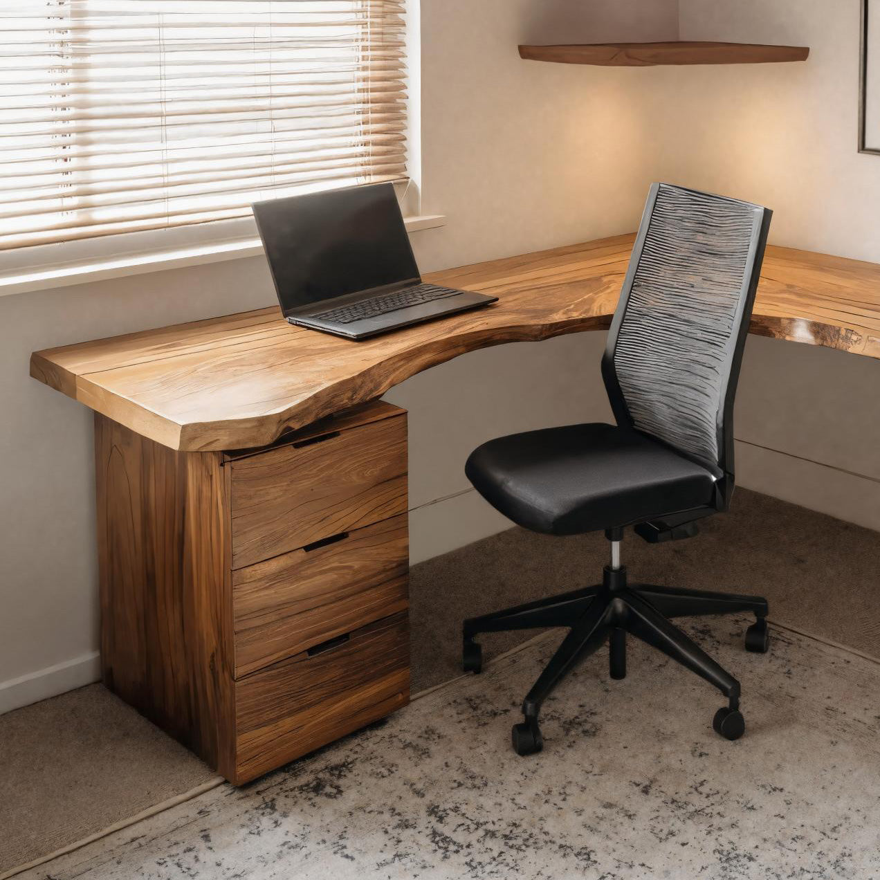 Modern L Shaped Desk with Drawer Storage for Workspace - detail view 3