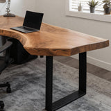 Modern Live Edge L Shaped Desk for Home Workspace