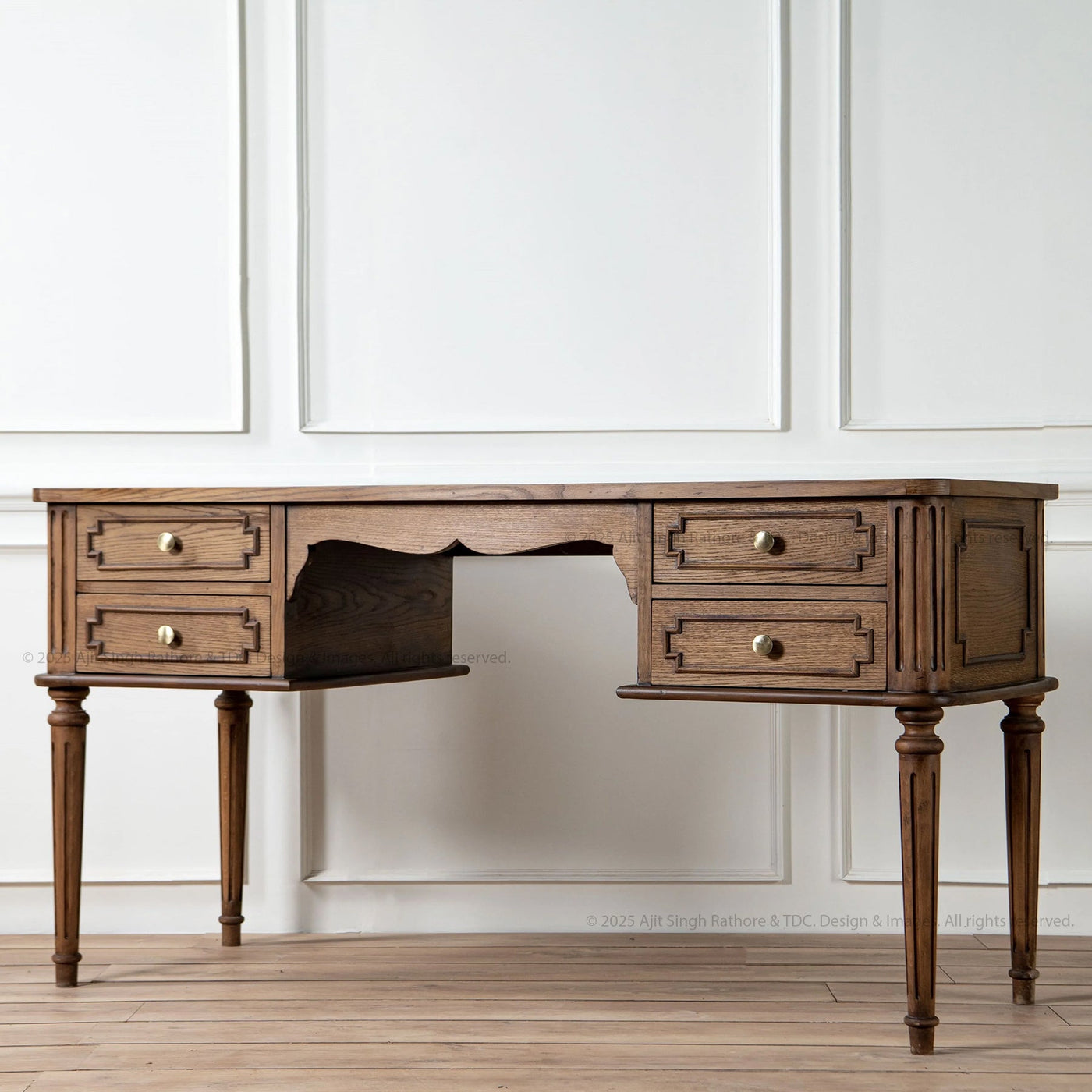 Herkimer Solid Wood Writing Desk Console Table - detail view 3