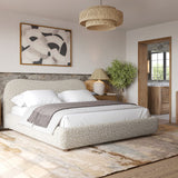 Oliver Bed - Curved Boucle Upholstered