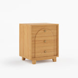 Livingston Solid Wood Nightstand with Arched Front & Brass Knobs