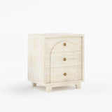 Livingston Solid Wood Nightstand with Arched Front & Brass Knobs