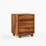Livingston Solid Wood Nightstand with Arched Front & Brass Knobs