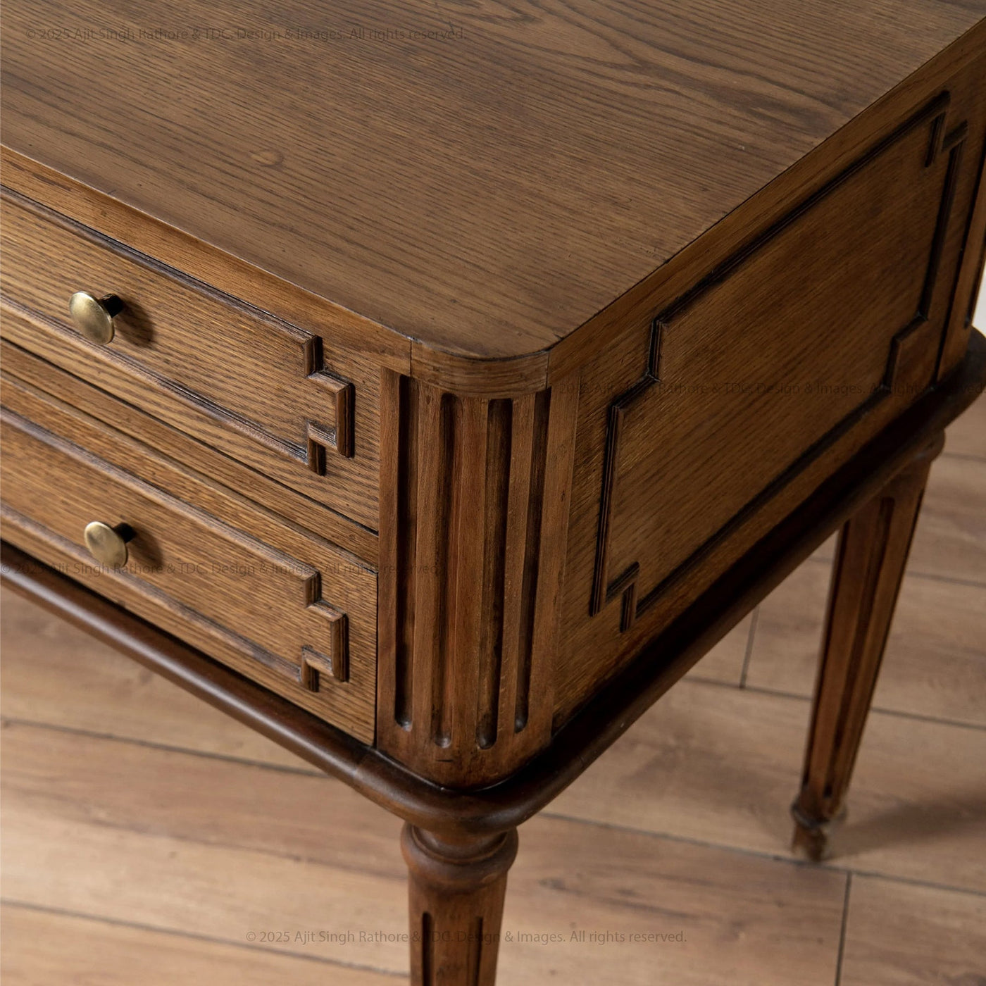 Herkimer Solid Wood Writing Desk Console Table - detail view 4