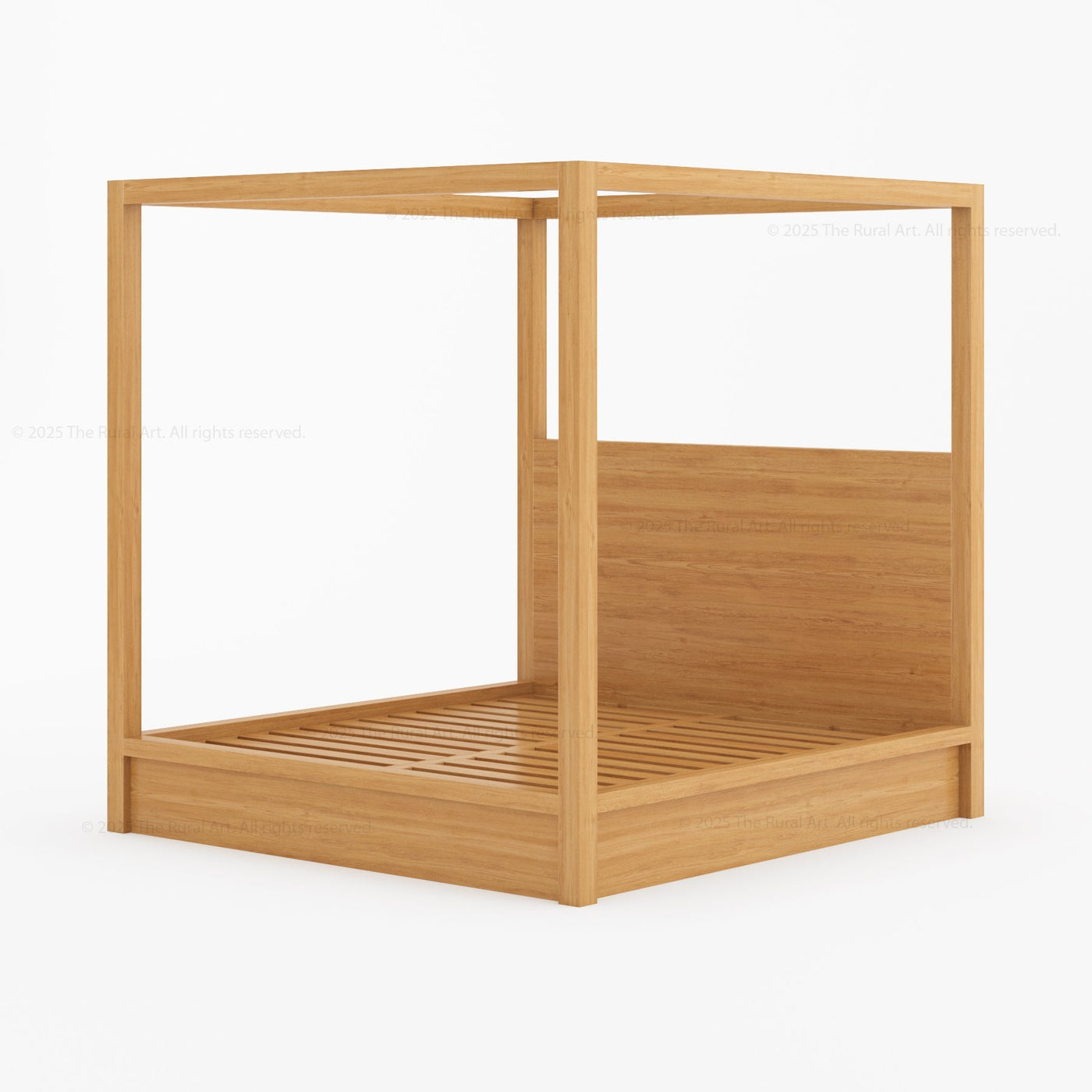 Orlando Solid Wood Canopy Platform Bed with Tall Headboard - detail view 5