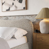 Oliver Bed - Curved Boucle Upholstered