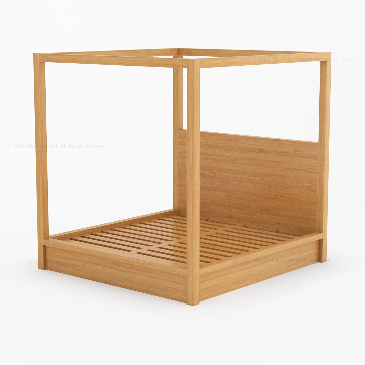 Orlando Solid Wood Canopy Platform Bed with Tall Headboard - detail view 6