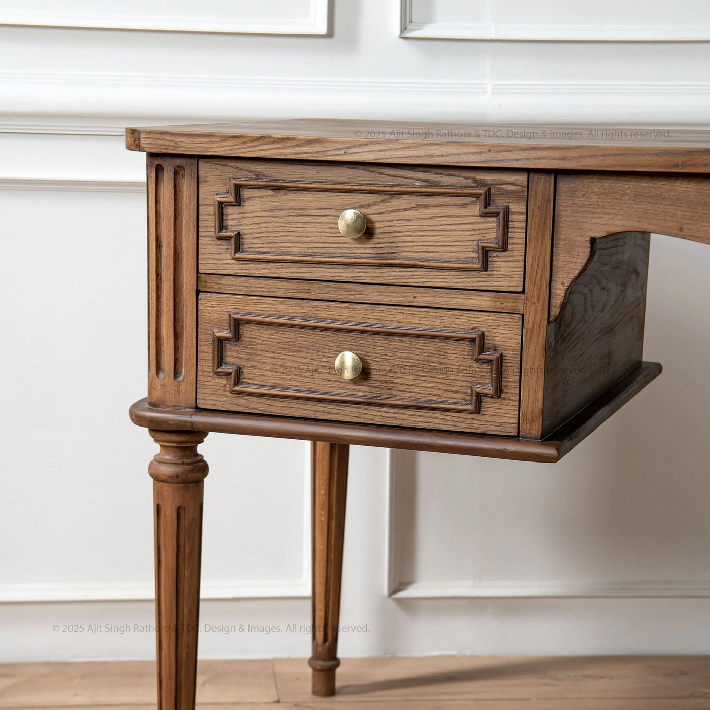 Herkimer Solid Wood Writing Desk Console Table - detail view 5