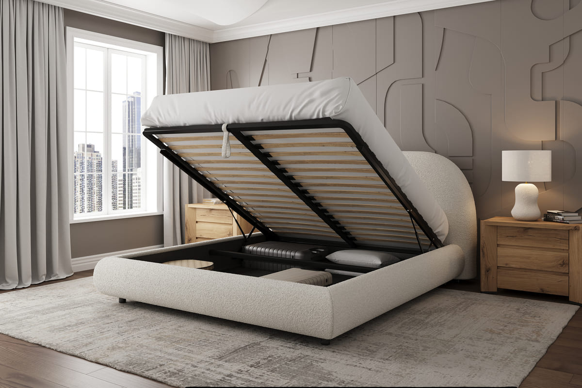 Stella Storage Bed - Boucle Contemporary - detail view 5