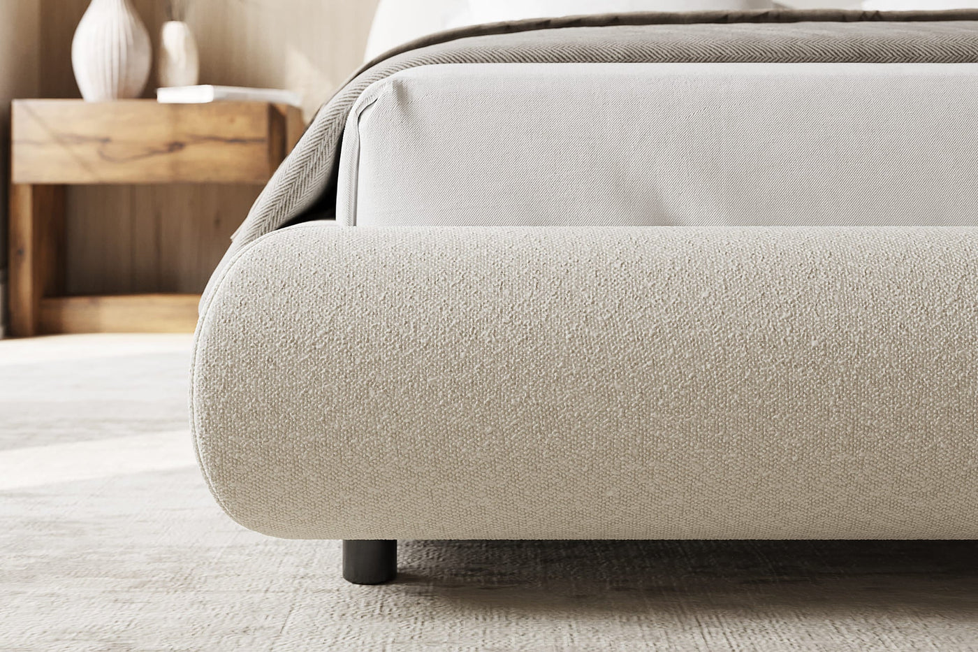 Solana Bed - Curved Boucle Modern - detail view 5