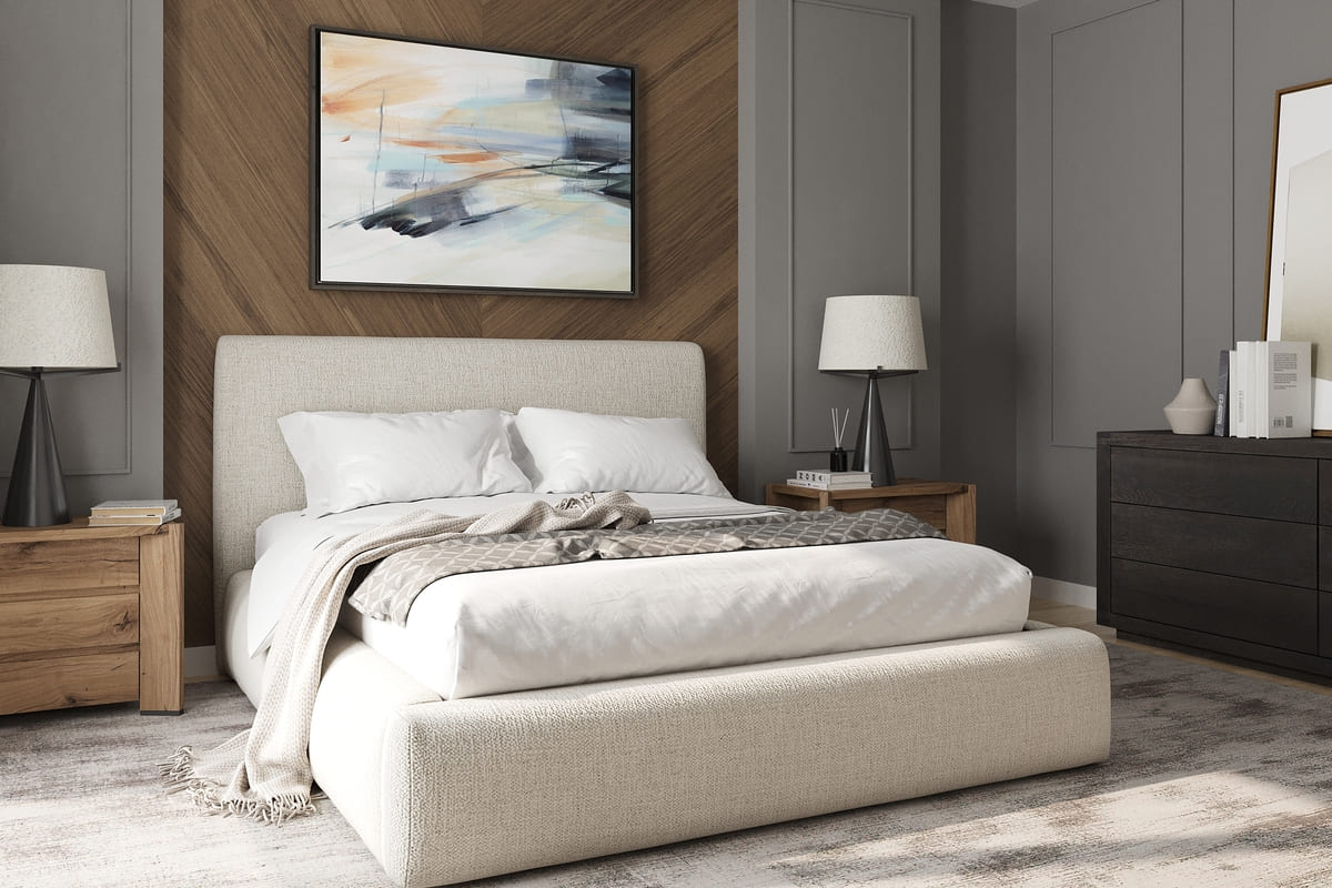 Noelle Storage Bed - Lift - Up Storage - Linen Fabric - detail view 5