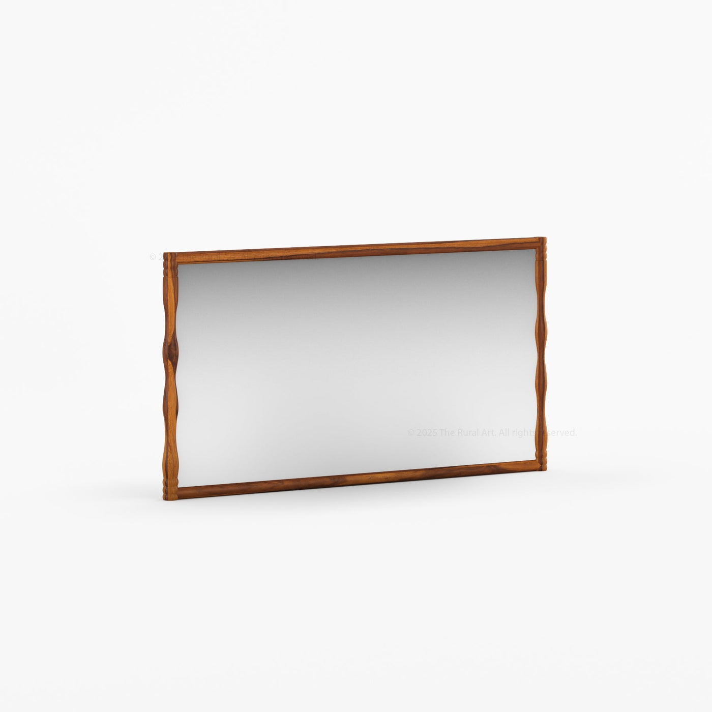 Jasper Solid Wood Mirror Frame with Sculpted Vertical Edges - detail view 3