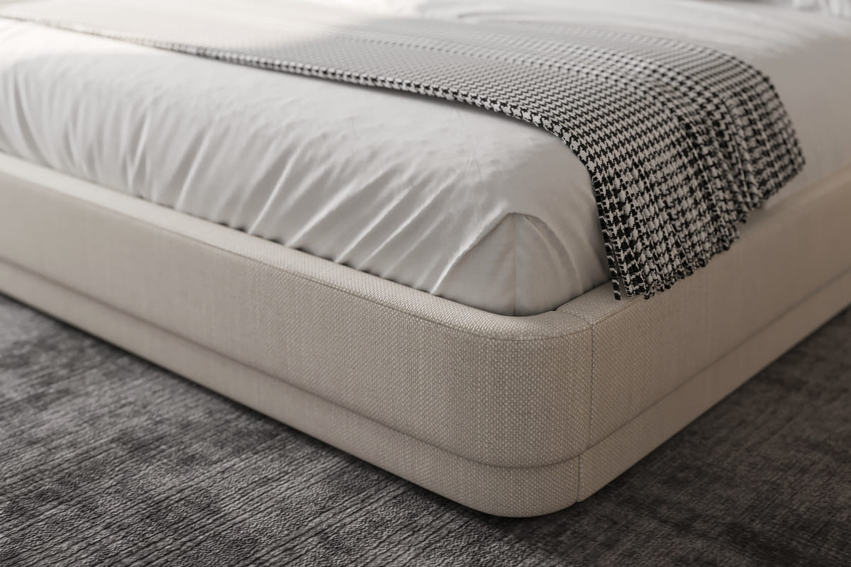 Serene Bed - Minimalist Linen Upholstered - detail view 6