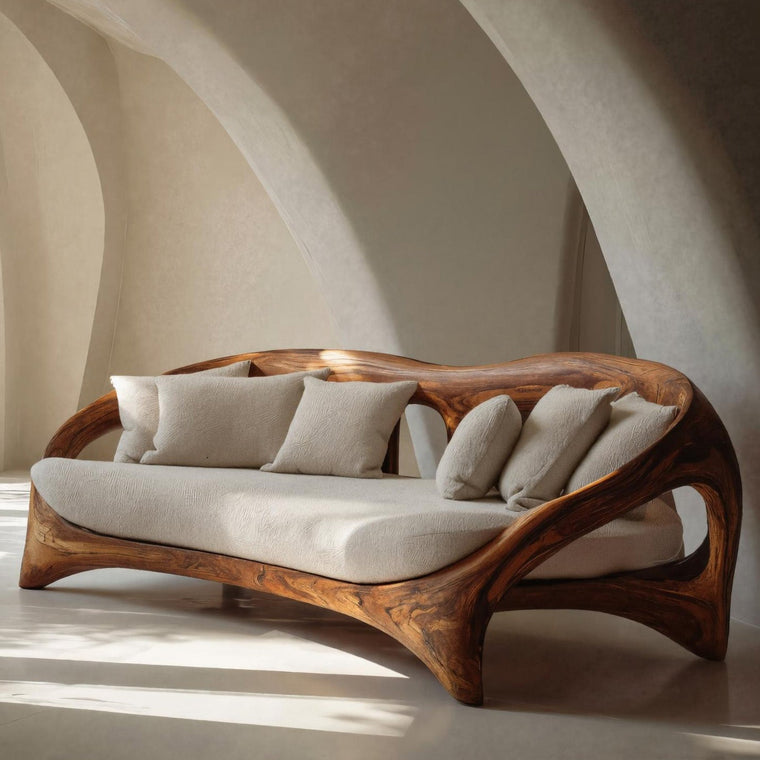 Organic Curved Sofa for Living Room Furniture - alternate view