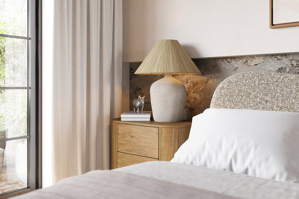 Oliver Bed - Curved Boucle Upholstered - detail view 6