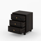 Livingston Solid Wood Nightstand with Arched Front & Brass Knobs