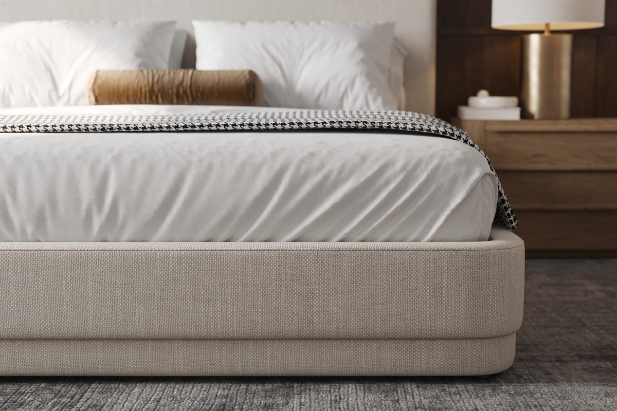 Serene Bed - Minimalist Linen Upholstered - detail view 5