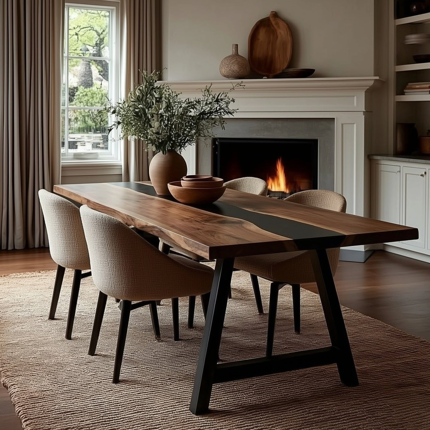 Epoxy Walnut Dining Table - detail view 8