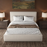 Quinky Bed - Linen Padded Headboard Bed