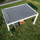14X10 Windham Modern Steel Pergola with Sail Shade Soft Canopy