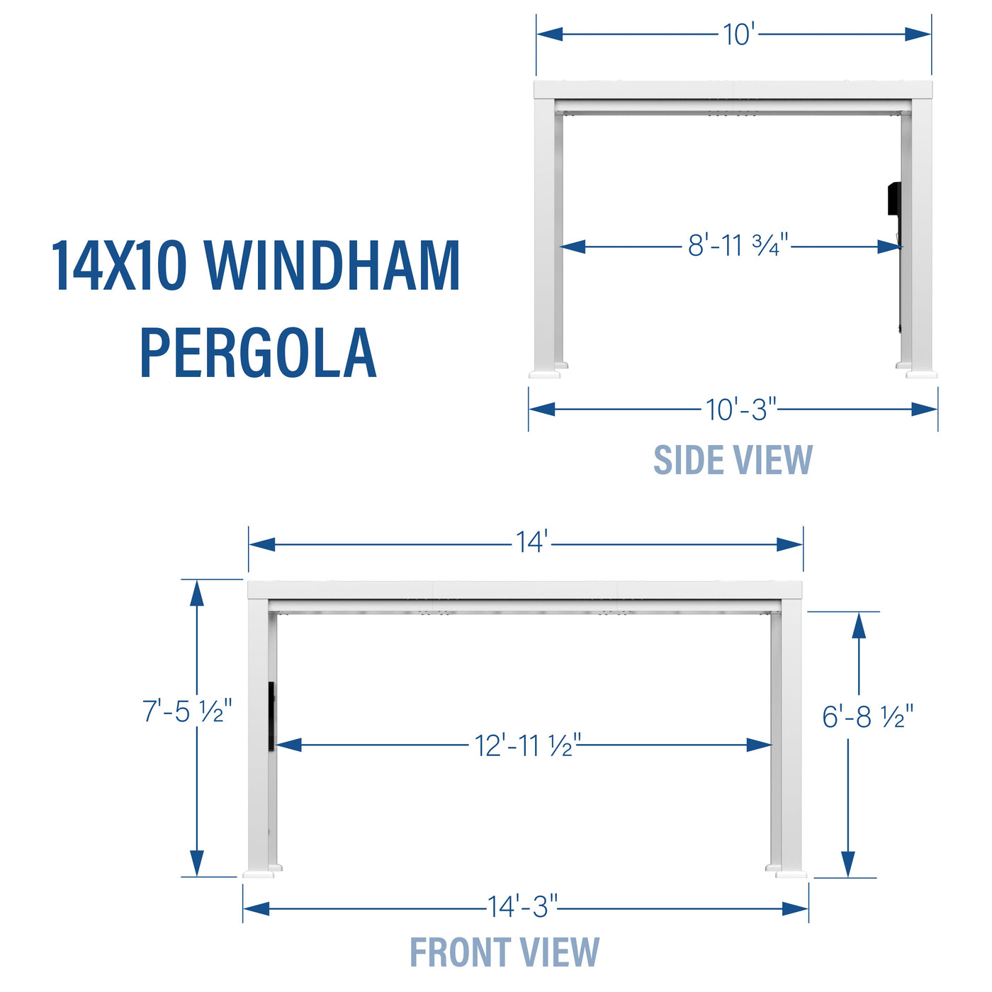 14X10 Windham Modern Steel Pergola with Sail Shade Soft Canopy - alternate view