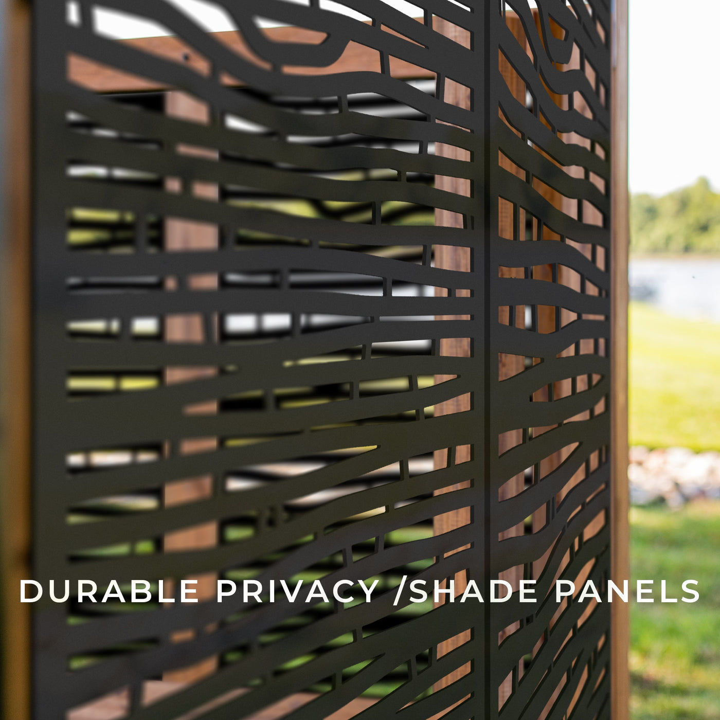 Tuscany Corner Pergola with Conversation Seating - Bamboo Panels - detail view 7